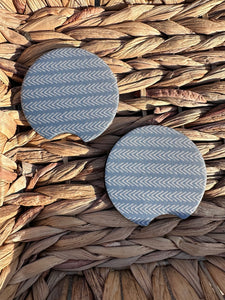 BOHO/Netural Blue/Tan Arrows Car Coaster