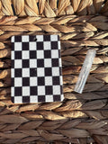 Black and White Checkered Reusable Car Scent