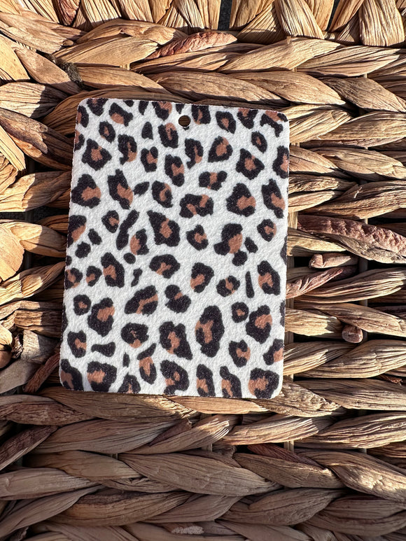 White Background Leopard Reusable Car Scent