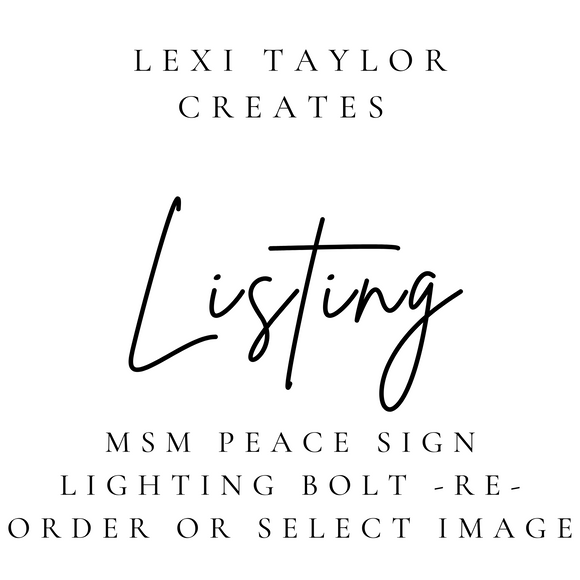 MSM Peace Sign Lighting Bolt Cardstock- Re-Order or Select Your Own Image