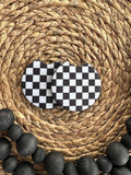 Black and White Checkered Car Coaster