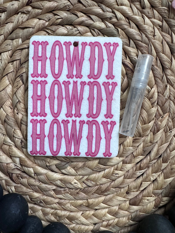 Pink Howdy x 3 Reusable Car Scent