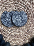 Mini Leopard Print Tan Background Car Coaster